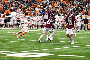 Bradley Voigt, pictured earlier this season against Colgate, leads SU with 10 goals this season. 